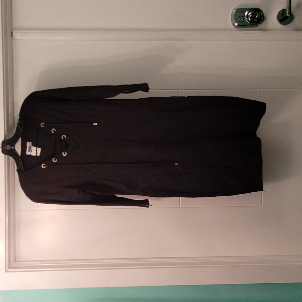 Calvin Klein black sweater dress - size L .